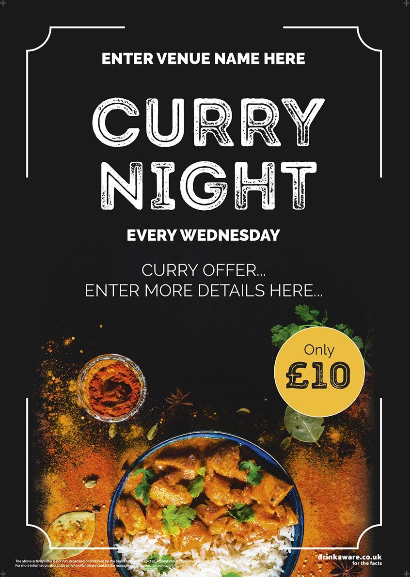 Curry Night Flyer Promote Your Pub