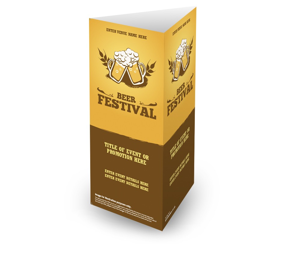 Beer Festival 3 Sided Table Talker (10 per pack)