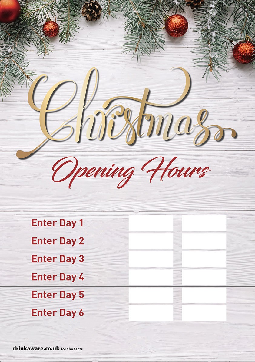 Christmas Opening Hours Poster | Promote Your Pub