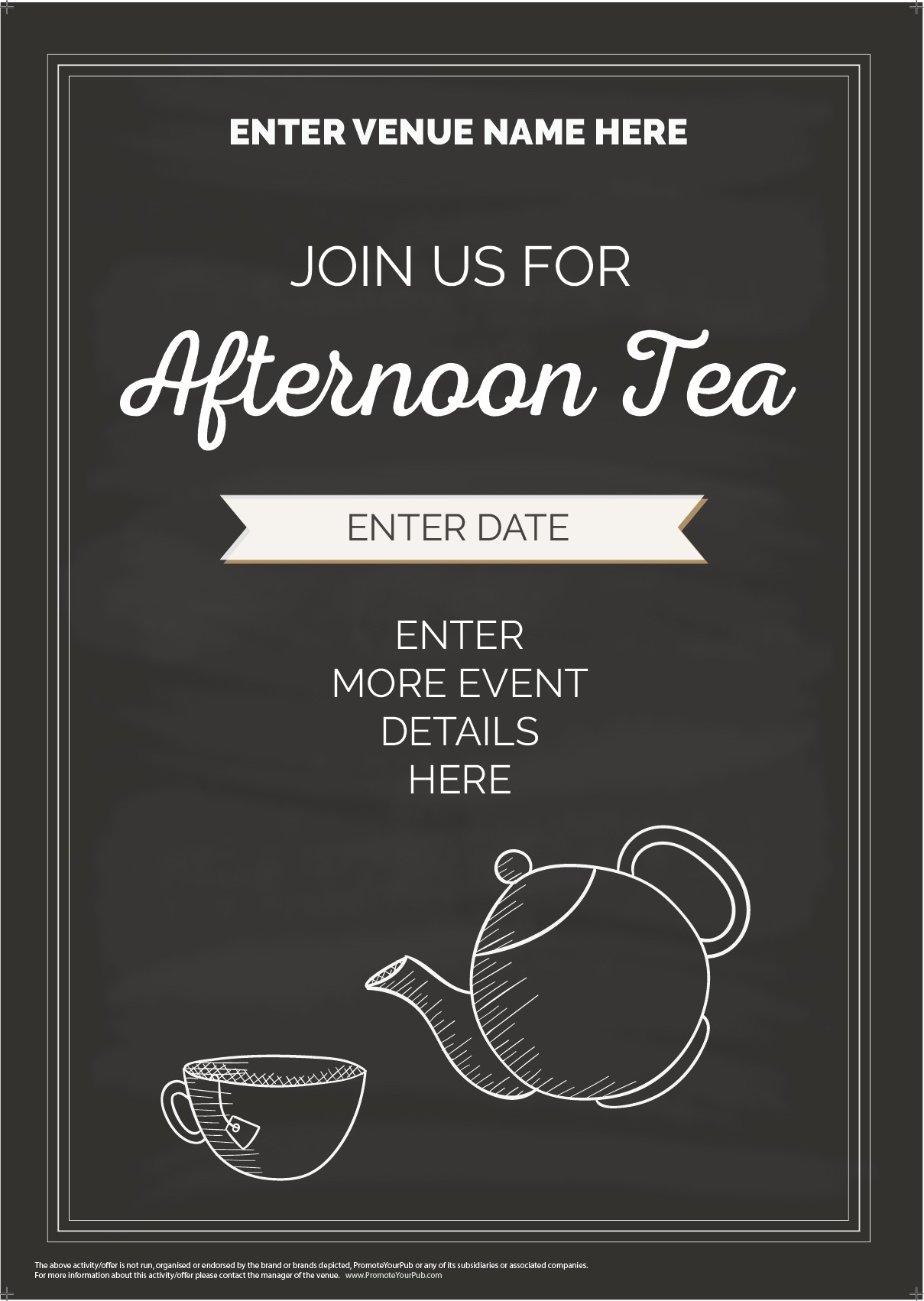 Afternoon Tea Poster (A2) (chalk)