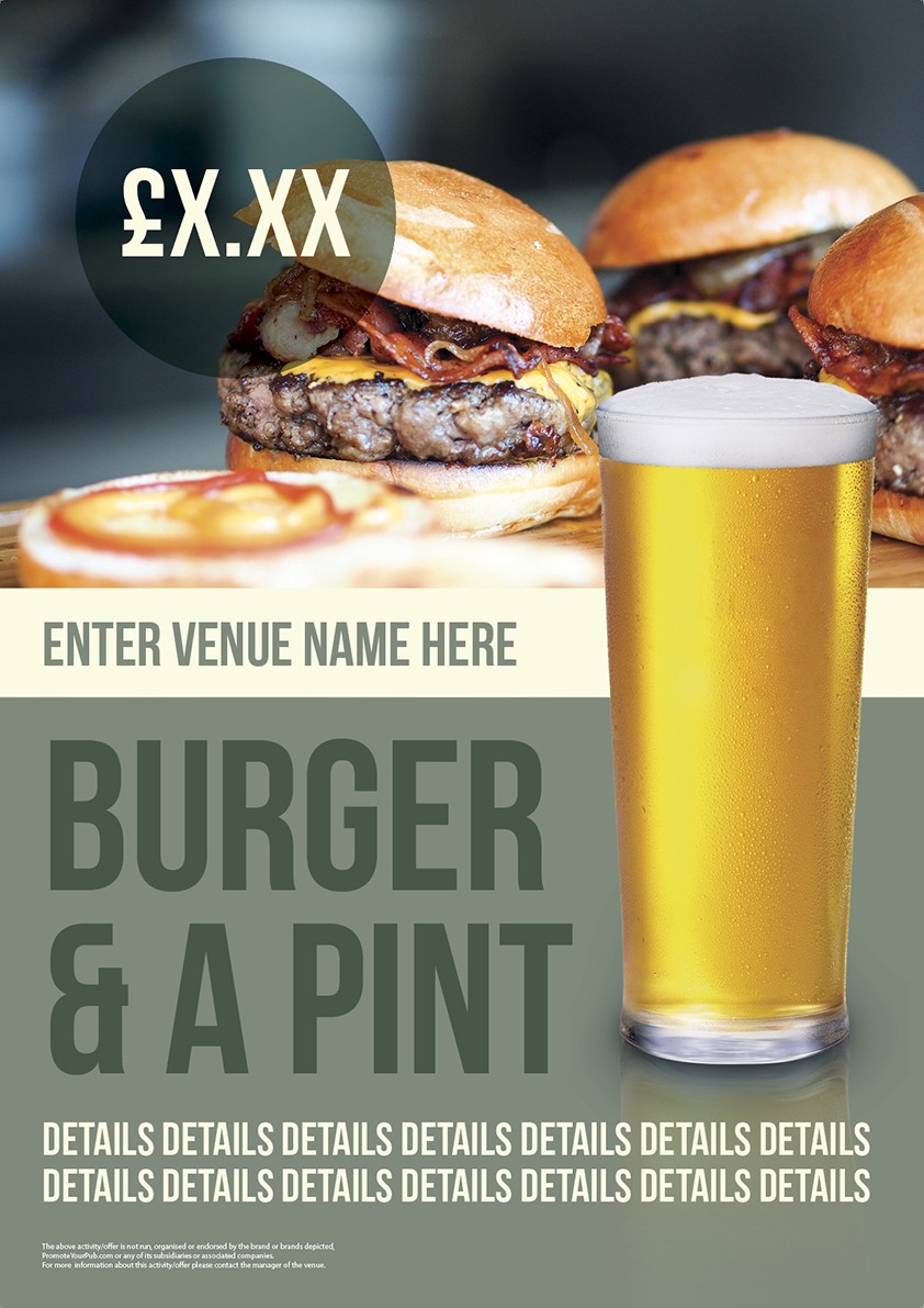 Burger & a Pint Poster (A4)
