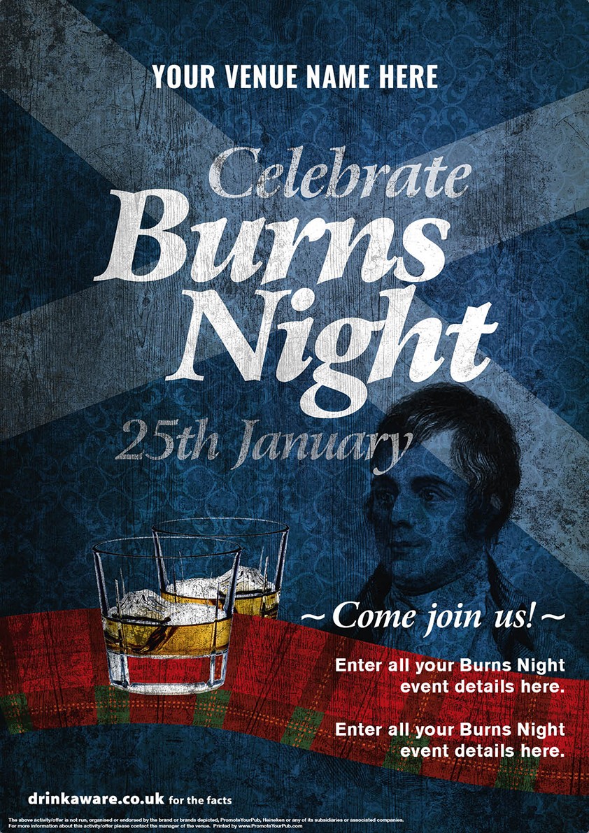 Burns Night 'Whisky Ribbon' Poster (A2)