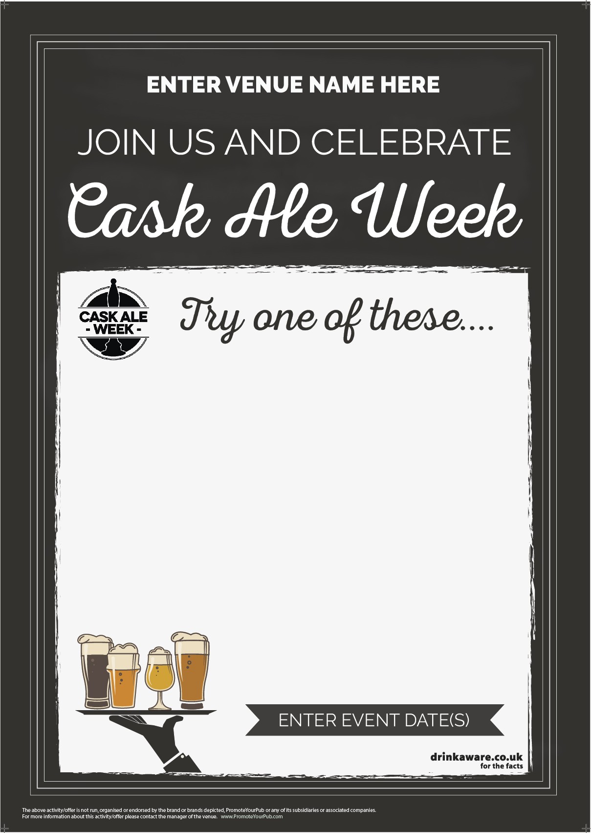 Cask Ale Week 'Empty Belly' Poster (chalk) (A3)