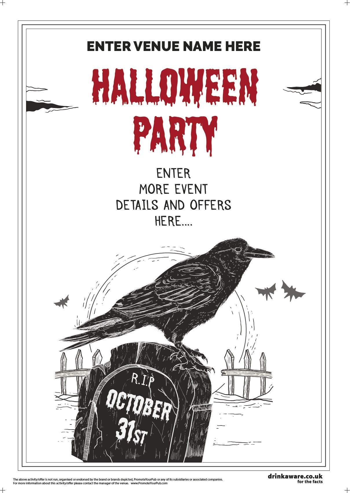 Halloween Party Poster (Crow) (A4)