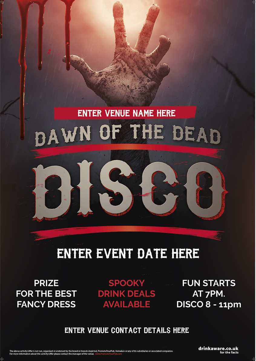 Halloween Disco Party Poster (Dawn of the Dead) (A1)