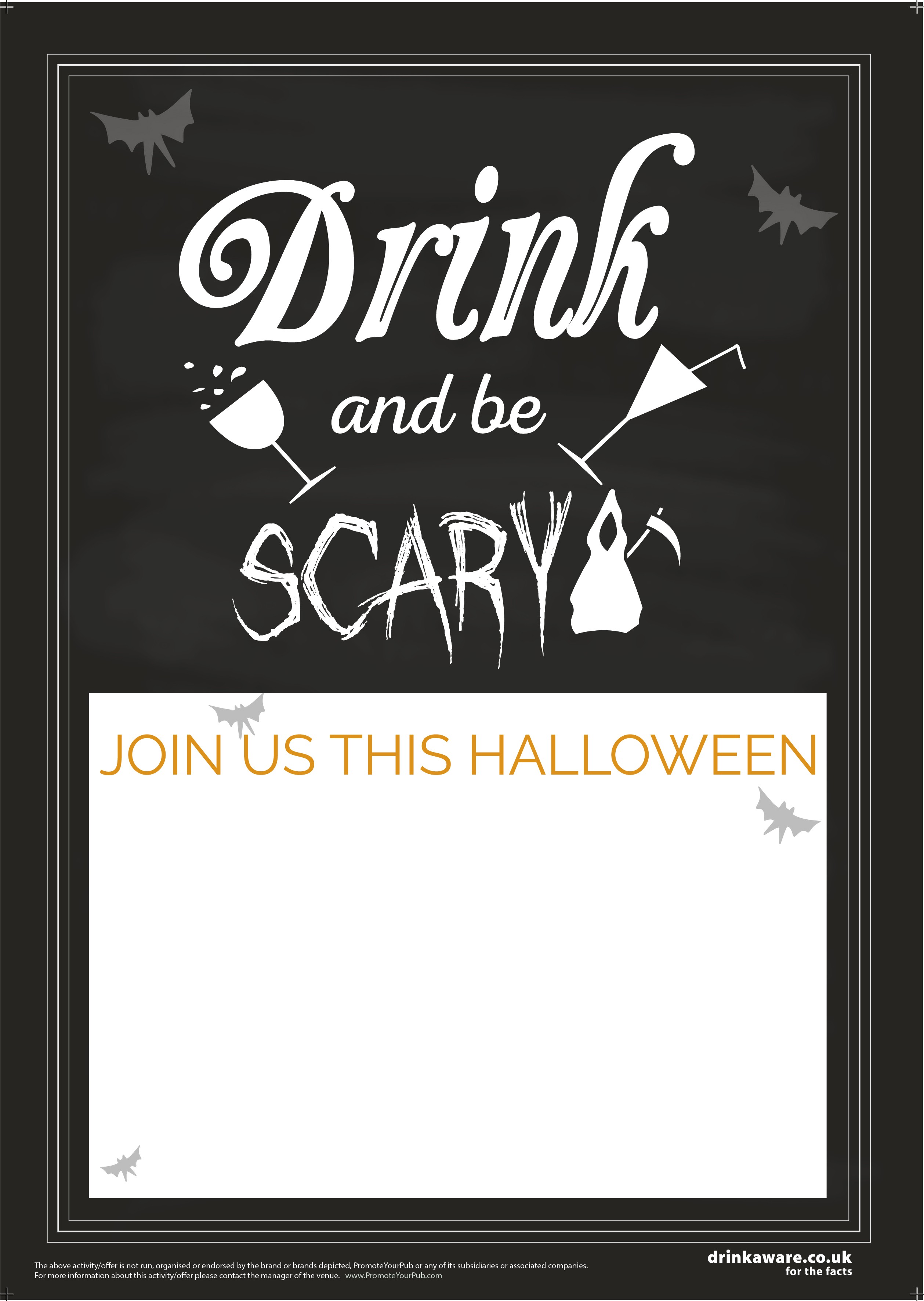 Halloween Drink and be Scary Empty Belly Poster