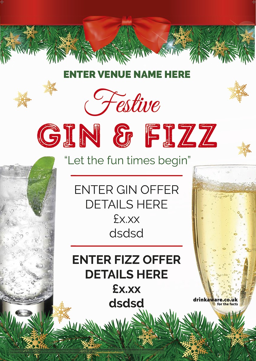 Christmas Gin & Fizz Poster (A1)