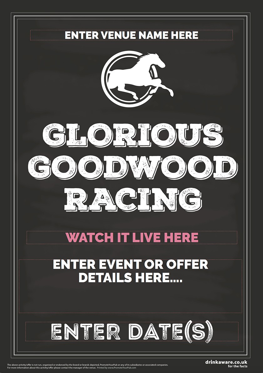 Goodwood Horse Racing (Chalk) Poster (A1)