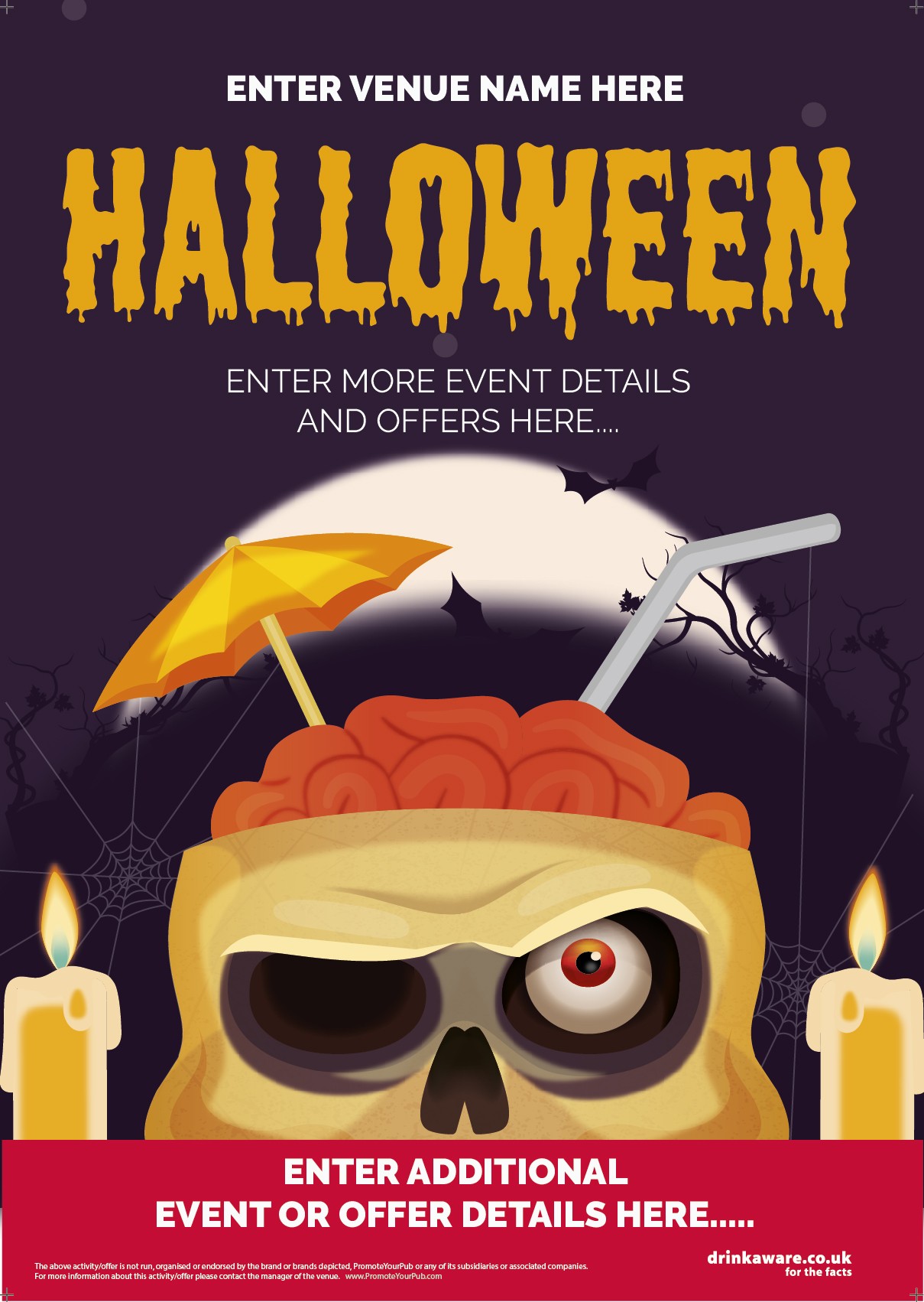 Halloween Cocktail Skull Poster