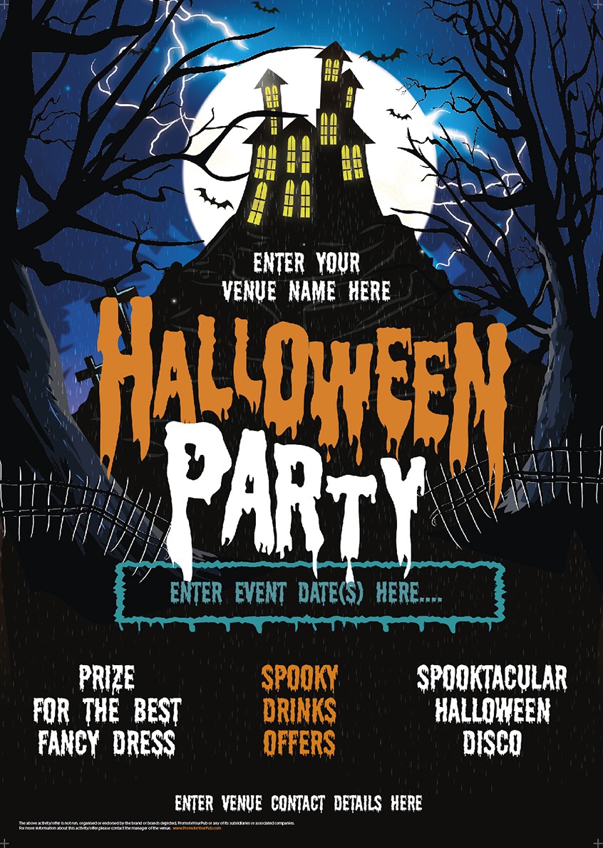 Halloween Party Poster (House on the hill) (A3)