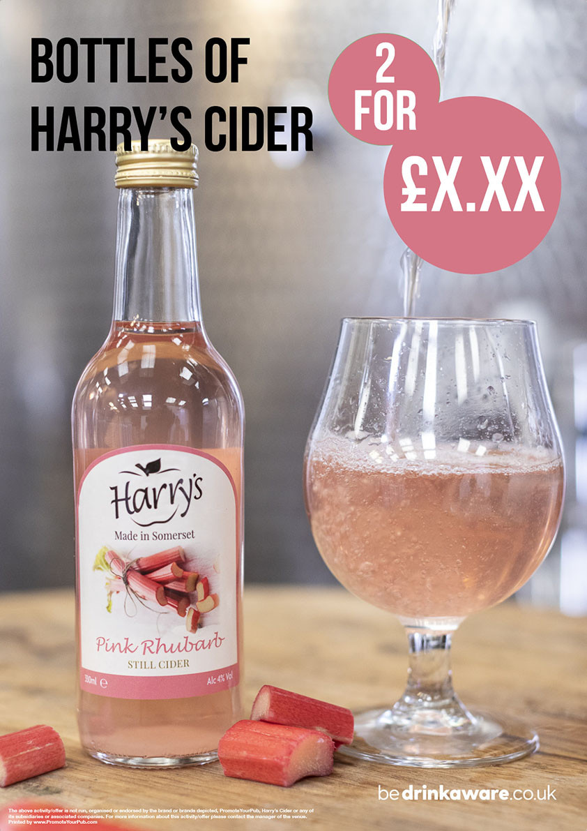 Harry's Rhubarb Cider '2 FOR X' Poster