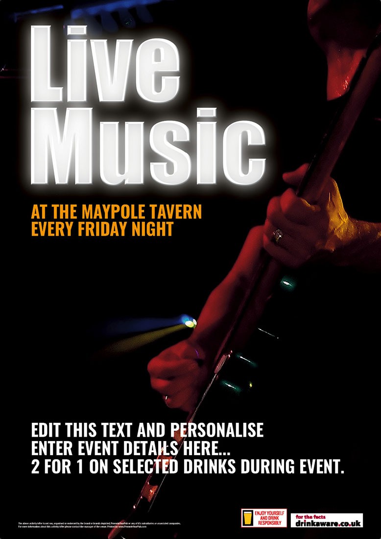 Live Music Here Poster (A2)
