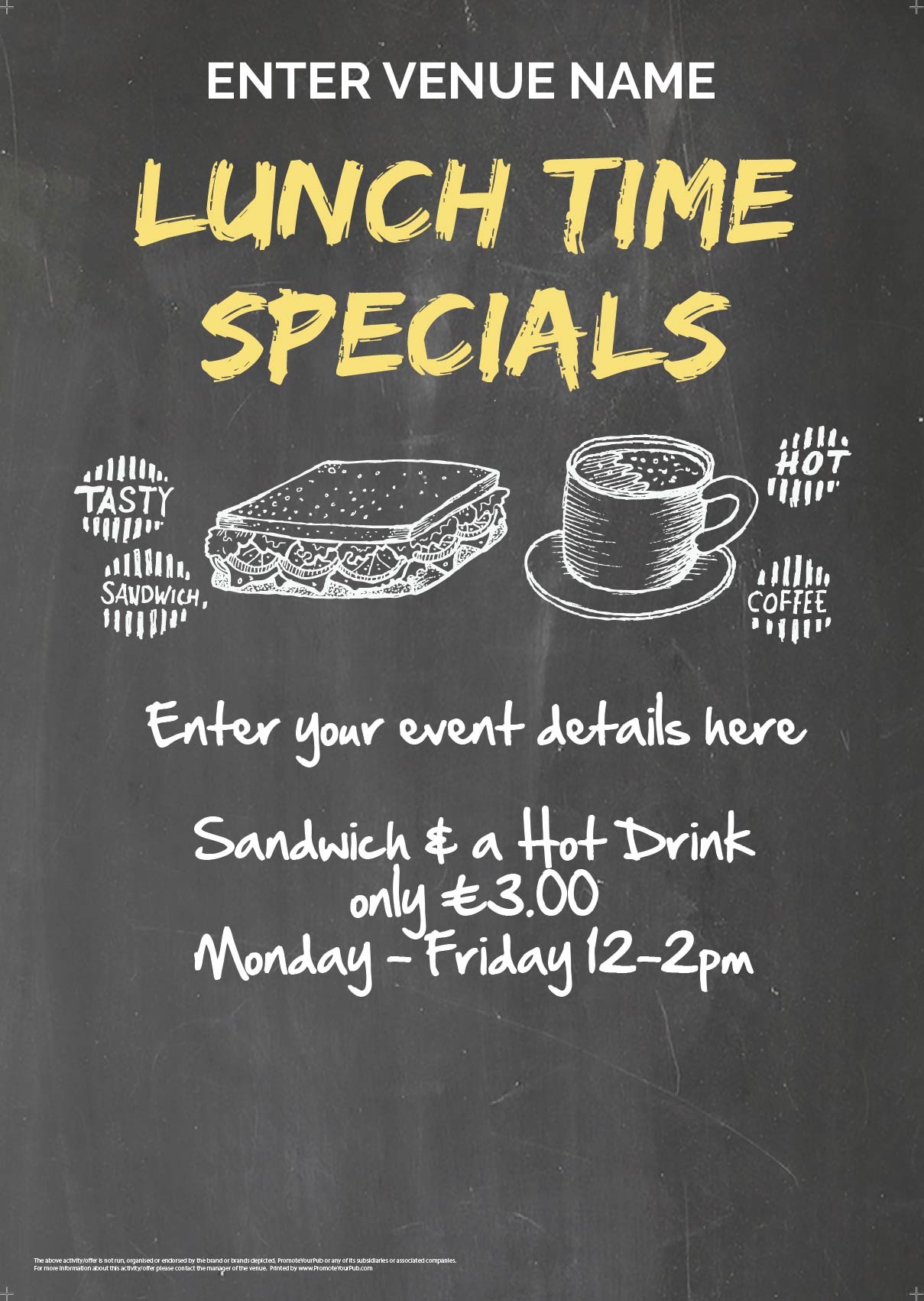 Lunchtime Specials Poster (chalkboard theme)