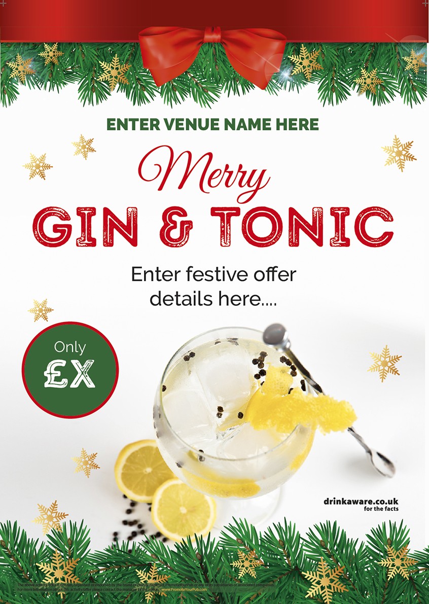 Christmas Gin & Tonic Poster (A2)