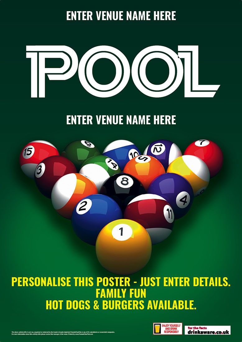 Pool Available Here Poster (A4)