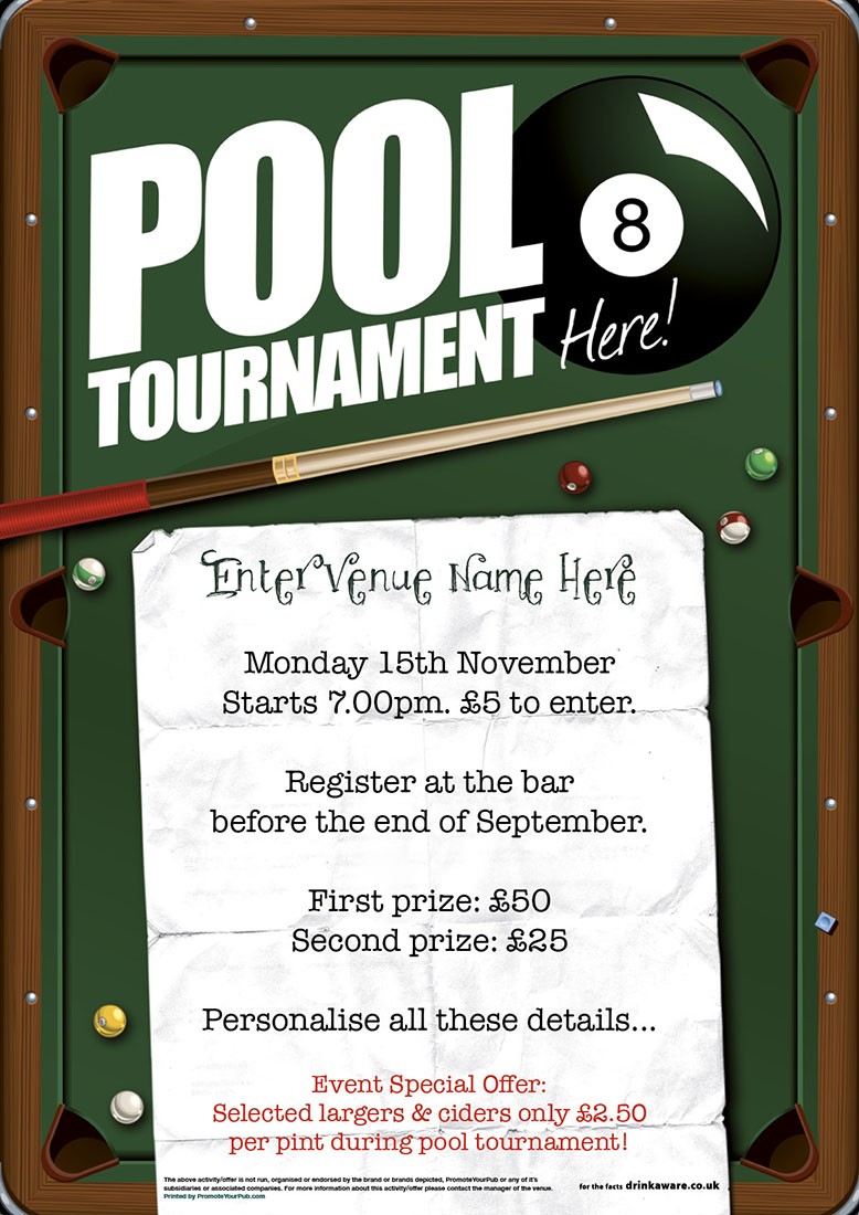 Pool Tournament Poster (A1)