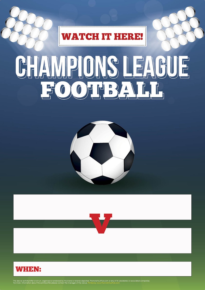 Champions League Football Empty Belly Poster