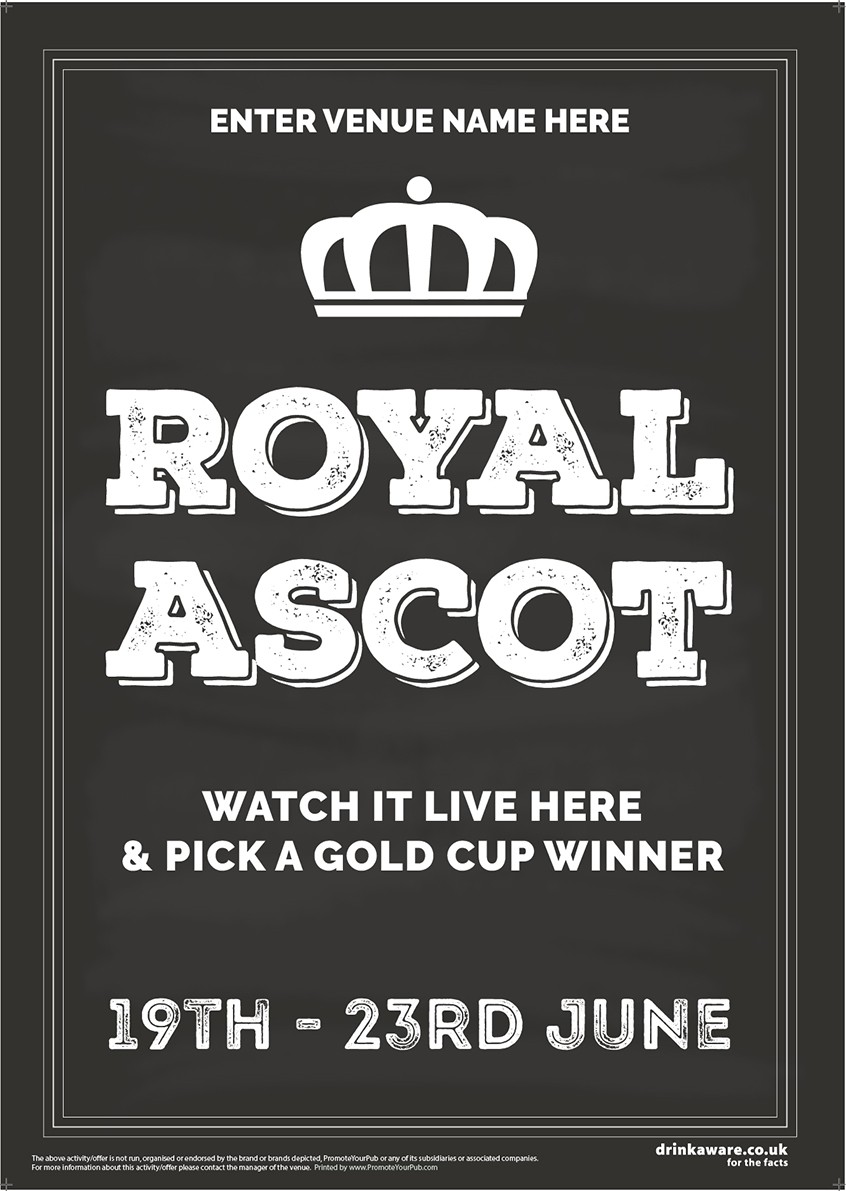Royal Ascot Racing (chalkboard) Poster (A2)