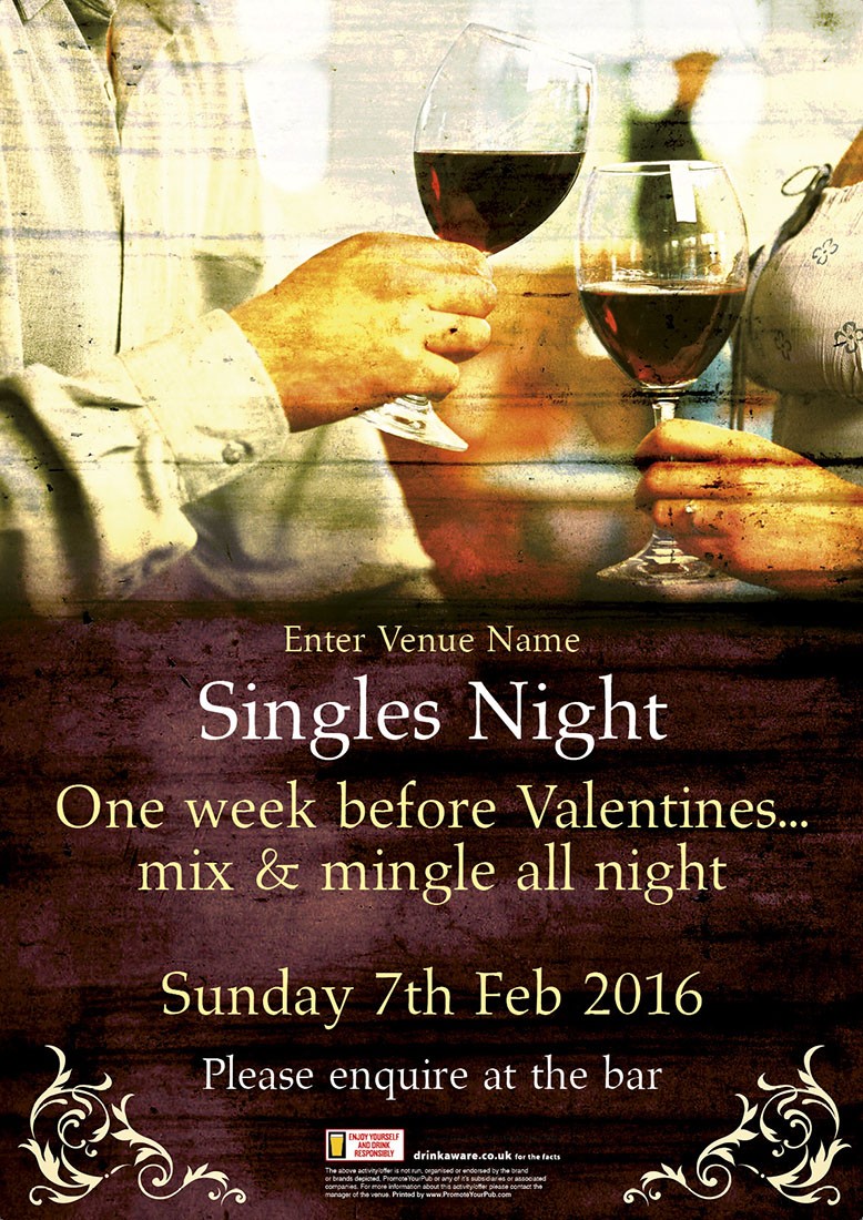 Singles Night Poster (A2)