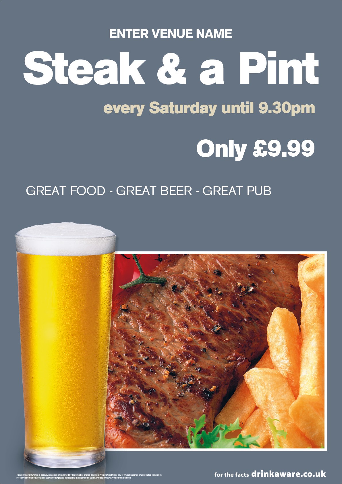 Steak & a Pint Poster (A2)