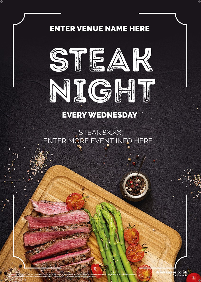 Steak Night Poster (photo) (A2)