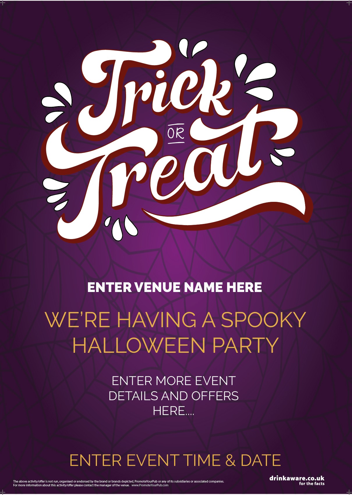 Halloween Party Poster (Trick or TREAT WEB) (A2)
