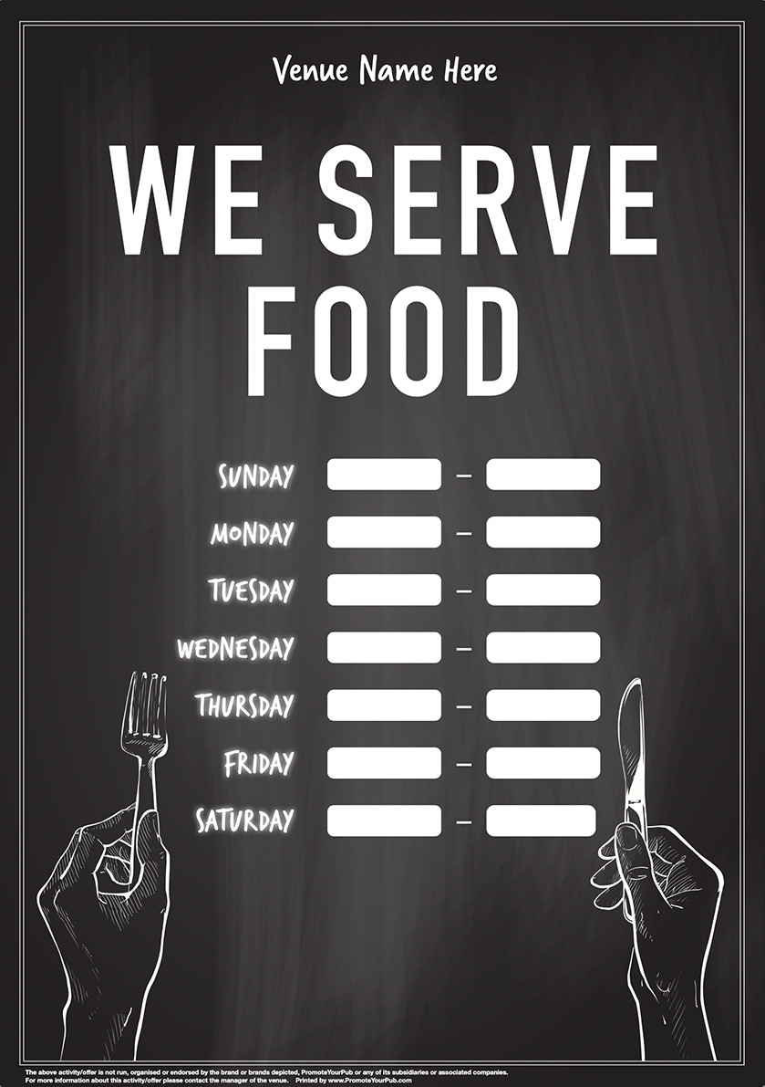 We Serve Food v2 (chalkboard) Poster