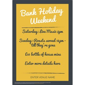 Bank Holiday Weekend Poster (GreyYellow) (A3)