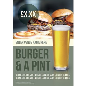 Burger & a Pint Poster (A2)