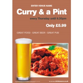 Curry & a Pint Poster (A2)