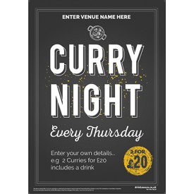 Curry Night Flyer (chalk) (A5)