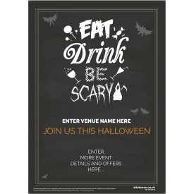 Halloween Party Poster (Eat Drink Scary) (A5)