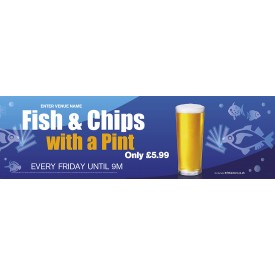 Fish,Chips & a Pint Banner (Lrg)