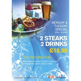2 Steaks, 2 drinks Poster (A1)