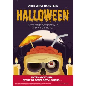 Halloween Cocktail Skull Poster