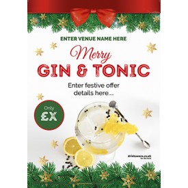 Christmas Gin & Tonic Poster (A4)
