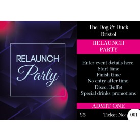 Relaunch Party Ticket (+ loyalty stamp)