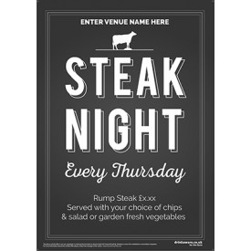Steak Night Poster (chalk) (A1)