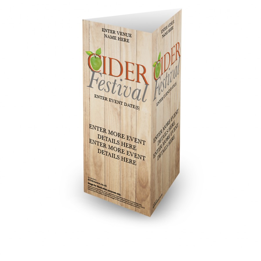 Cider Festival 3 Sided Table Talker (10 per pack)