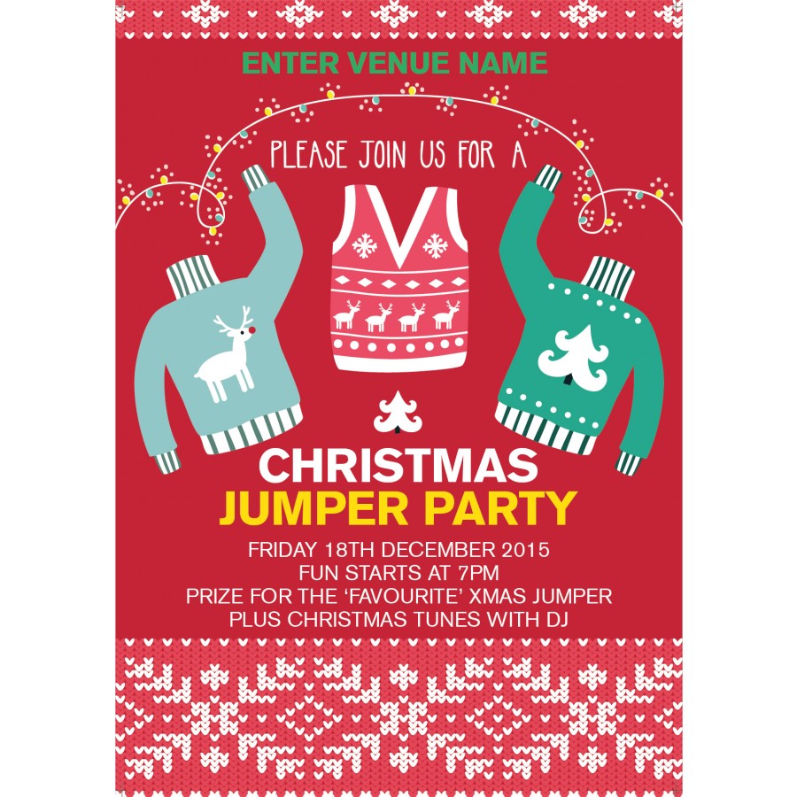 Christmas Jumper Party Poster (A3)