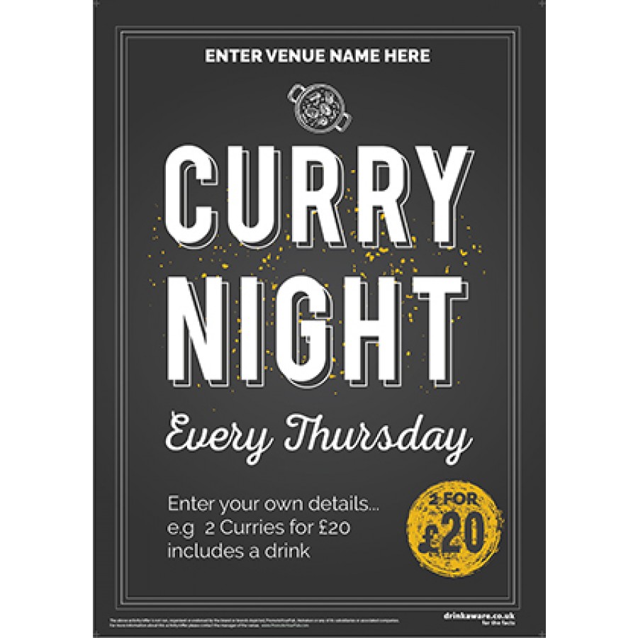 Curry Night Poster (chalk) (A2)