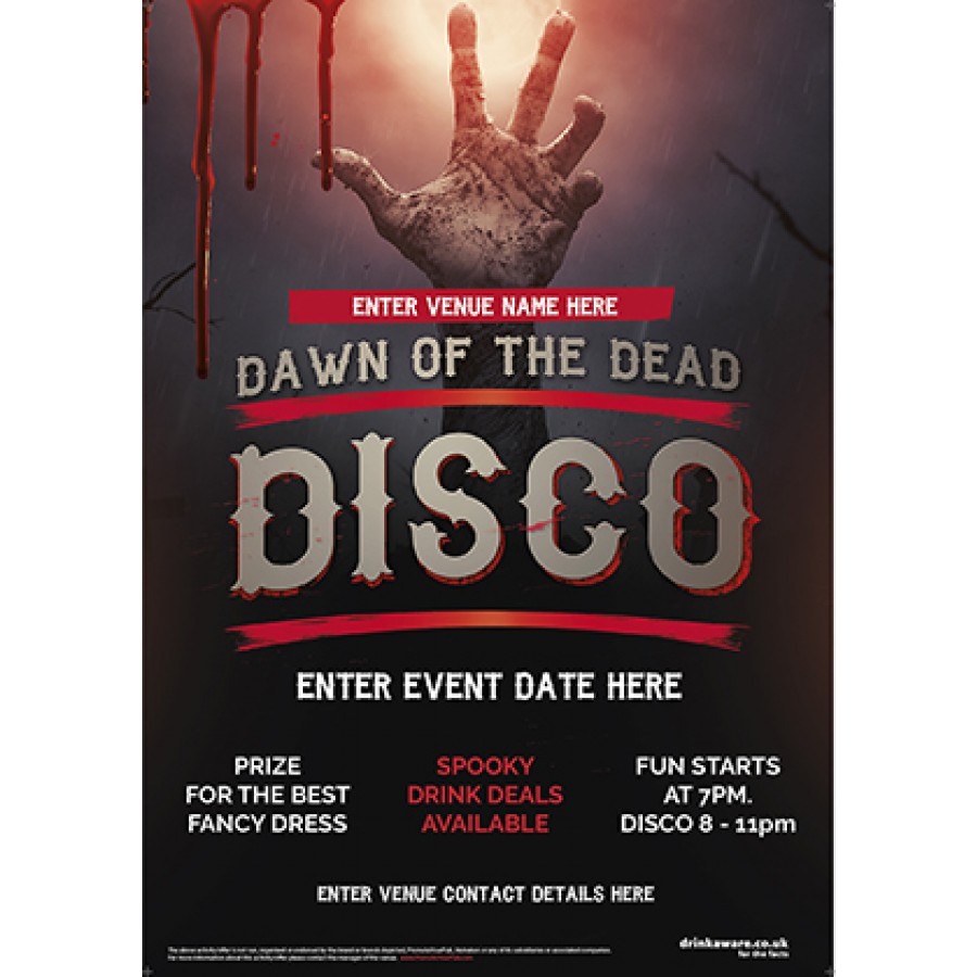 Halloween Disco Party Poster (Dawn of the Dead) (A2)
