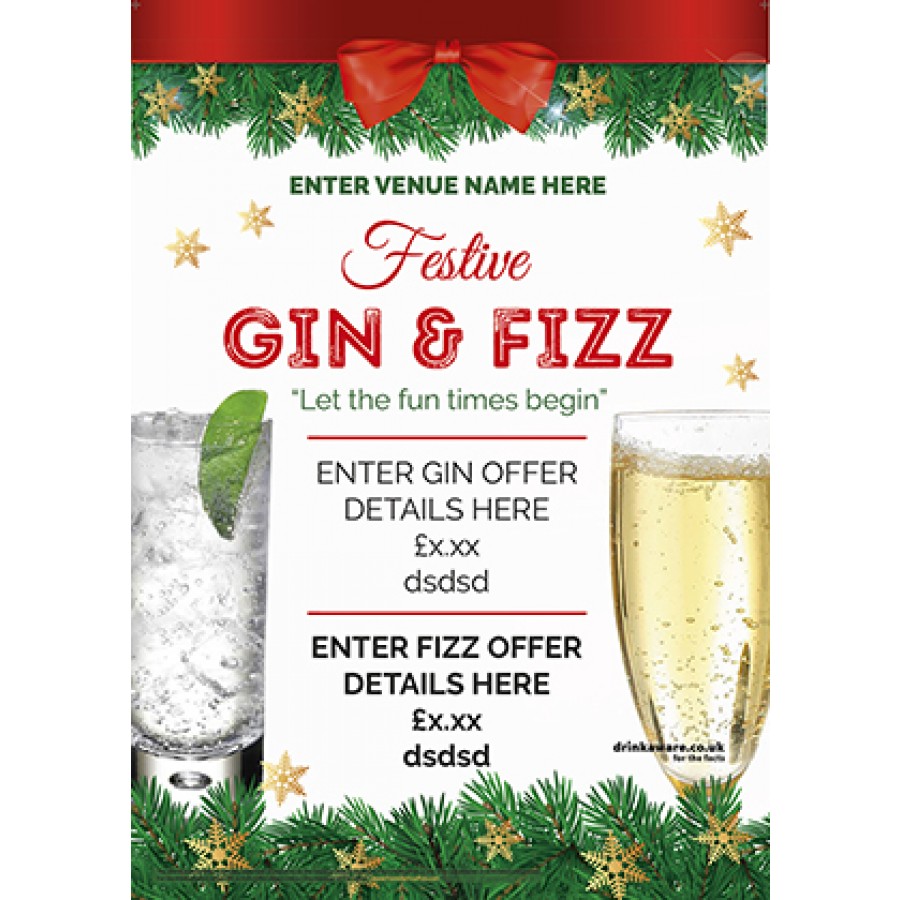 Christmas Gin & Fizz Poster (A2)