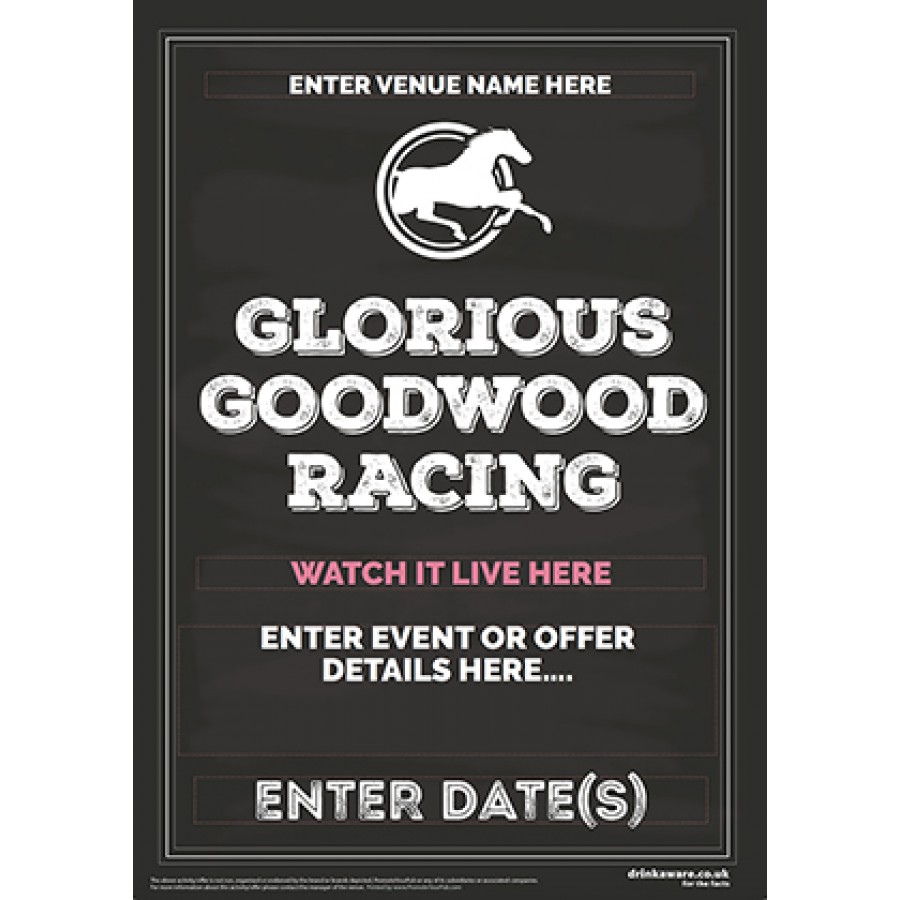 Goodwood Horse Racing (Chalk) Poster (A2)
