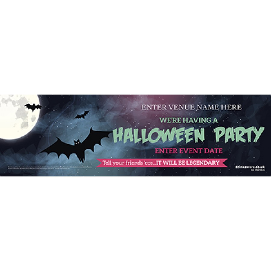 Halloween Party Banner (Bats) (Lrg)