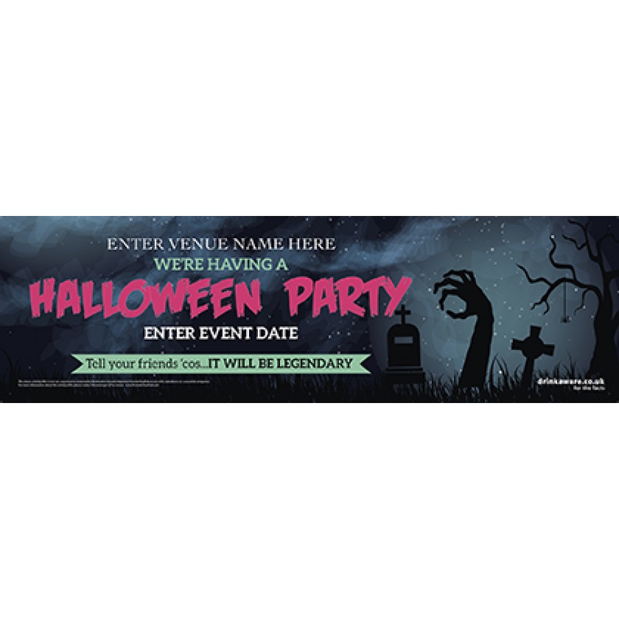Halloween Party Banner (hands) (Lrg)