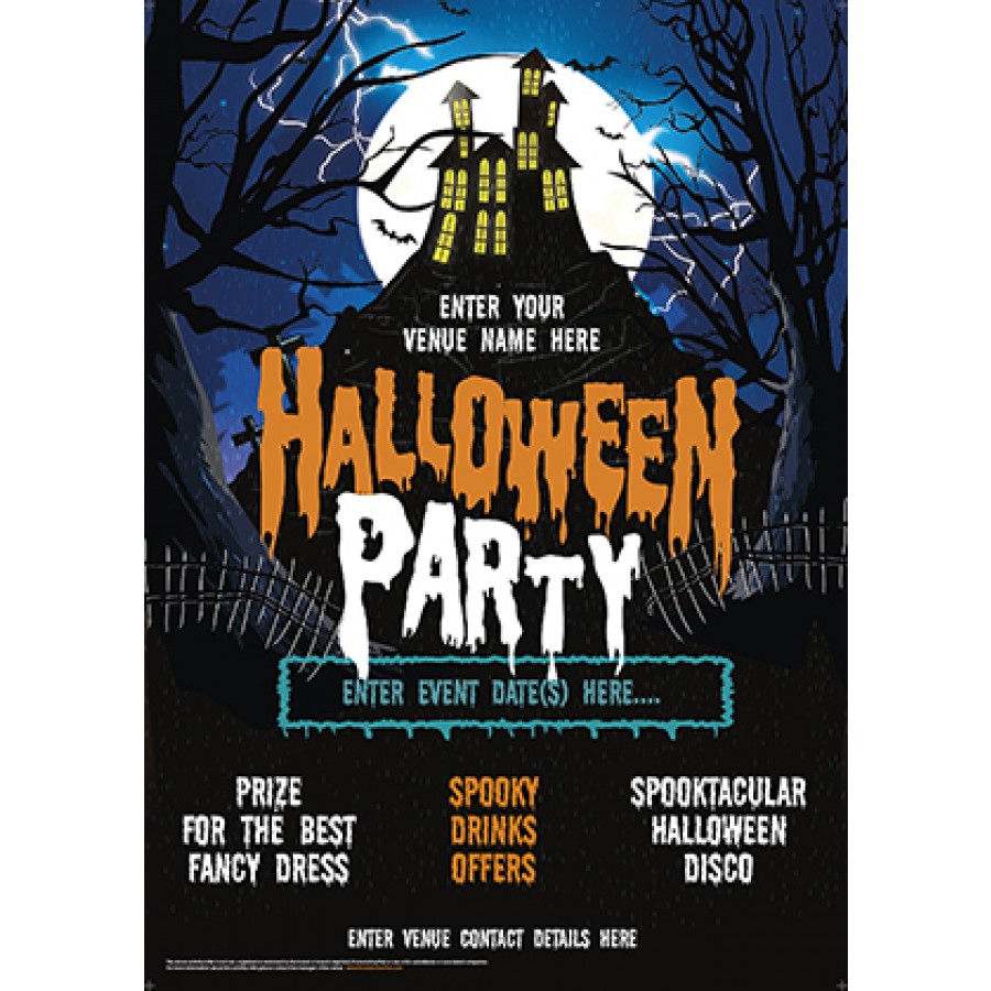 Halloween Party Poster (House on the hill) (A2)