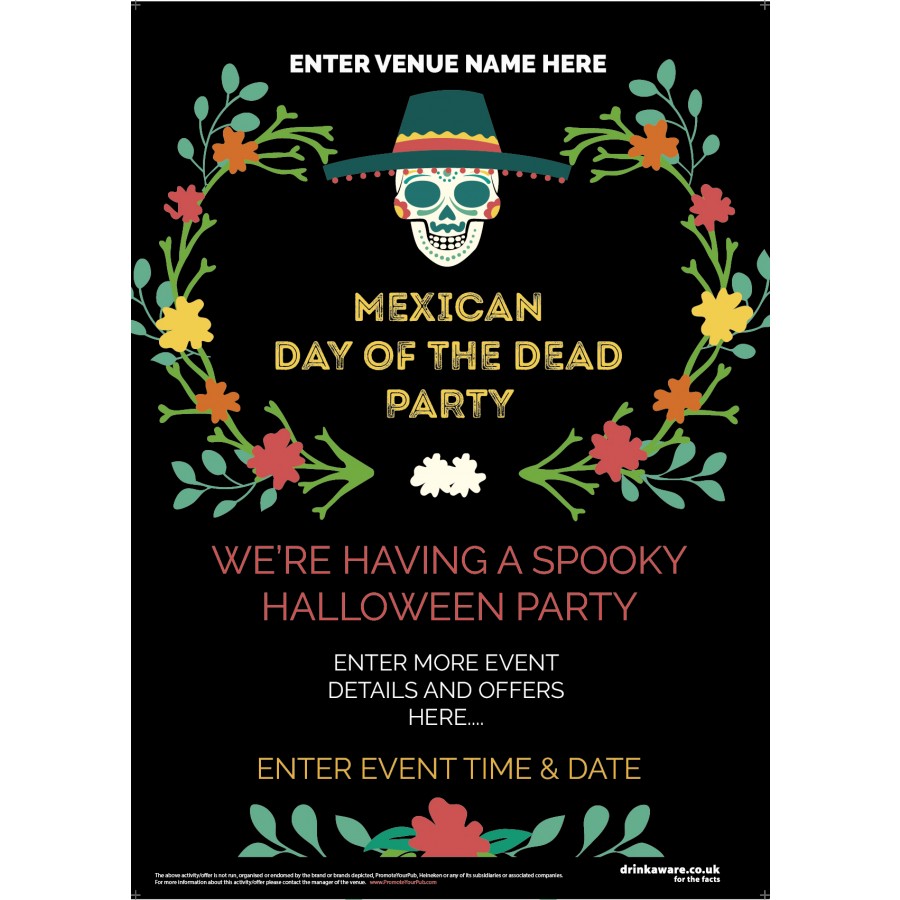 Halloween Mexican Day of the Dead Poster (A2)