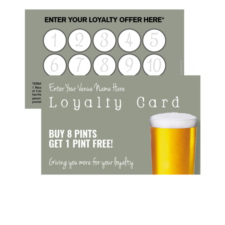 Pint Glass Loyalty Card