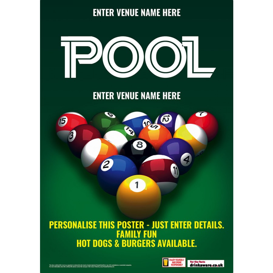 Pool Tournament Flyer (A5) Promote Your Pub